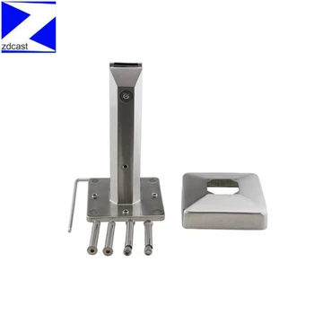 

Factory Customized Duplex 2205 Frameless Glass Stainless Steel Square Base Mount Glass Spigot