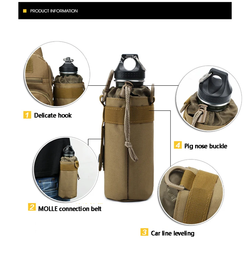 Открытый Тактическая Военная облегченная модульная система переноски снаряжения бутылка для воды сумка мешочек-держатель для Кипятильника Сумка-3 цвета спортивные аксессуары безопасности жгут