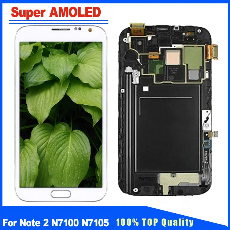 Для samsung Galaxy Note 2 N7100 N7105 Super AMOLED ЖК дисплей Дисплей Сенсорный экран дигитайзер с
