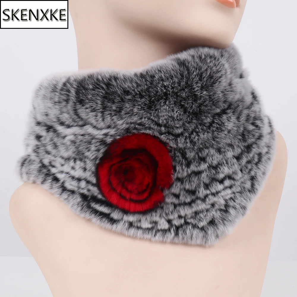 

Winter Women Real Rex Rabbit Fur Scarf Natural Warm Rex Rabbit Ring Muffler Lady Quality 100% Genuine Real Rex Rabbit Fur Scarfs