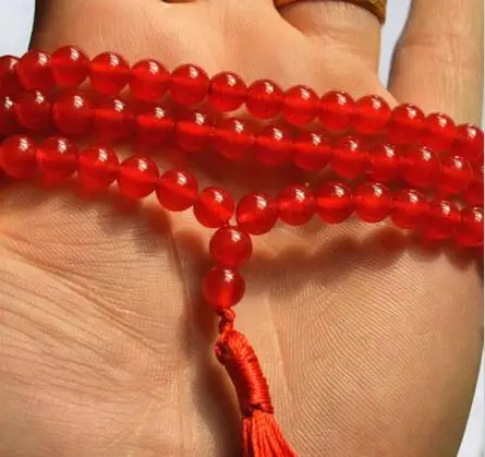 6mm Tibetan Buddhism 108 red stone Prayer Bead Mala Necklace | Украшения и аксессуары