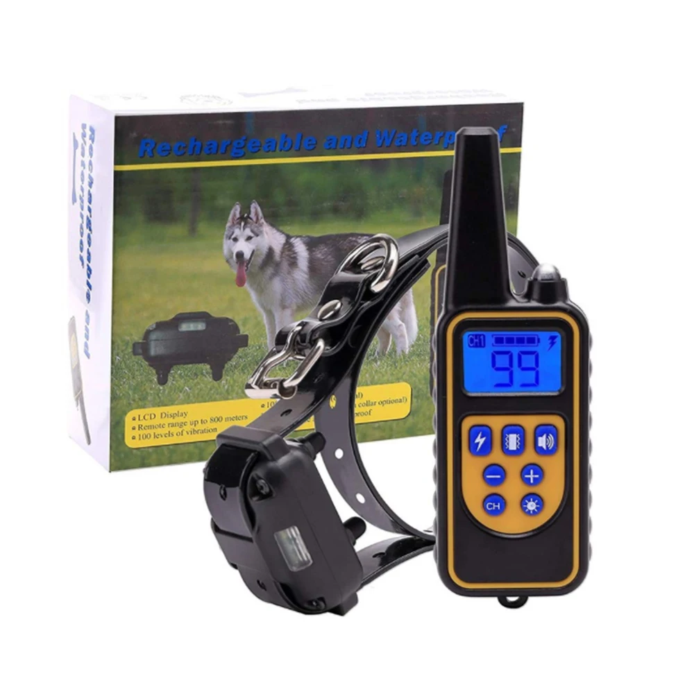 

800m/2600ft Remote Dog Shock Collar, IPX7 Waterproof and Rechargeable bark Collar with 0~99 Levels Beep/Vibration/Shock Collar
