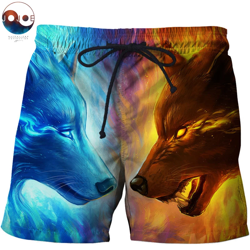 Wolf 3D Printed Board Shorts Elastic Waist Beach 2020 Summer Male Clothing Loose Homme Short Trousers Drop Ship | Мужская одежда