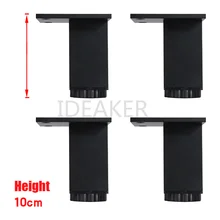 4 шт. 100x38 мм алюминиевый сплав регулируемые по высоте ножки черный прямоугольник мебель ножки шкафа ножки стола