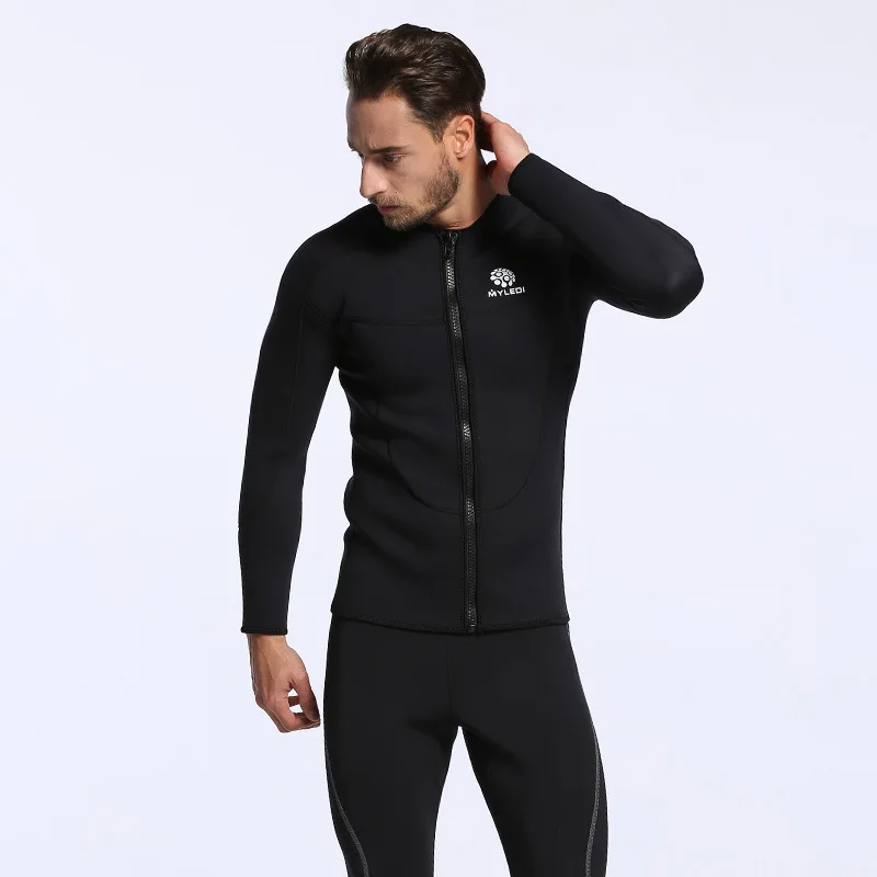

3mm all black men's Surf coat chlorine diving jacket for cold and warm diving men