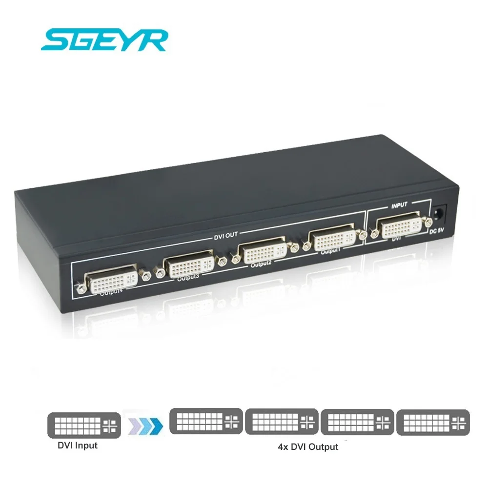 

STEYR Dual link DVI-D DVI Splitter 1X4 DVI Distributor 1 input and 4 DVI output 1920*1200