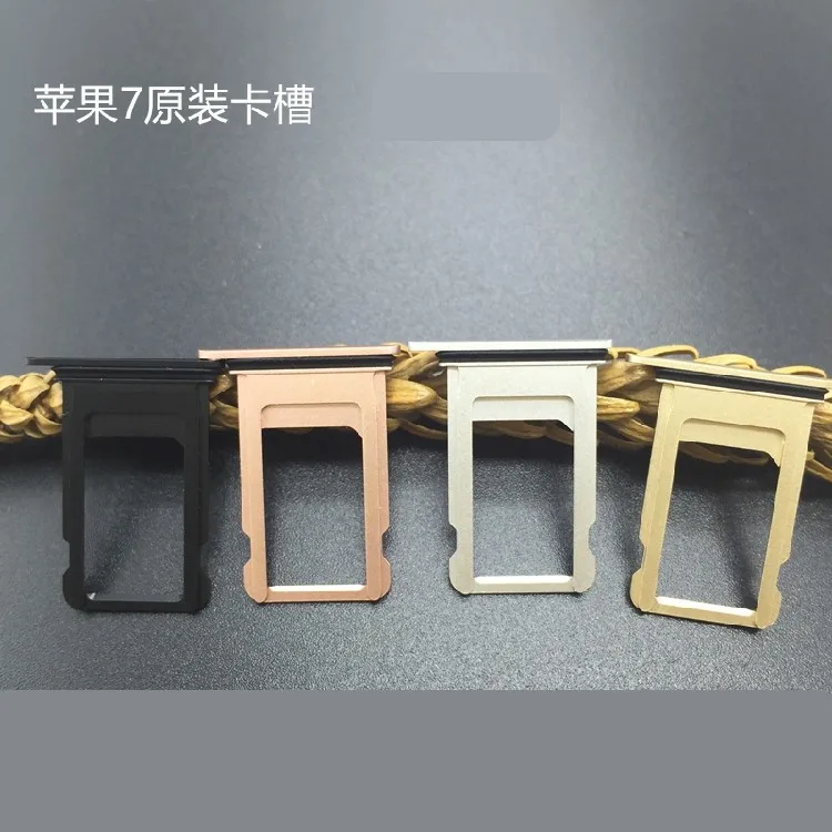 

MIXUEWEIQI For iphone 7 Original Dual SIM Holder Sim Tray For iphone 7 Nano SIM Micro SD/TF Card slot GOLD SLIVER BLACK