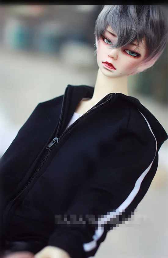 Крутые черные толстовки на молнии для BJD 1/6 YOSD 1/4 1/3 SD17 Uncle BJD SD кукольная одежда CMB71