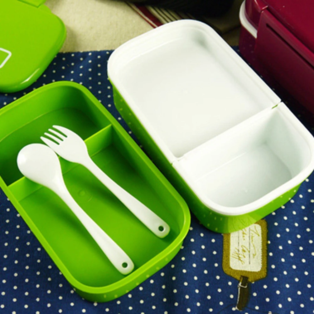 Large Capacity 1400ml Double Layer Plastic Lunch Container 1200