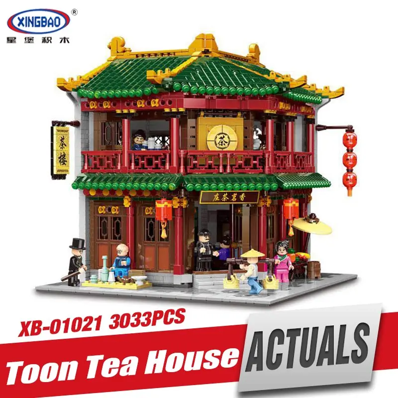 XINGBAO 01021 новые игрушки 3033 шт. китайская Строительная серия Toon Чайный дом набор строительные блоки кирпичи детские игрушки подарки на день