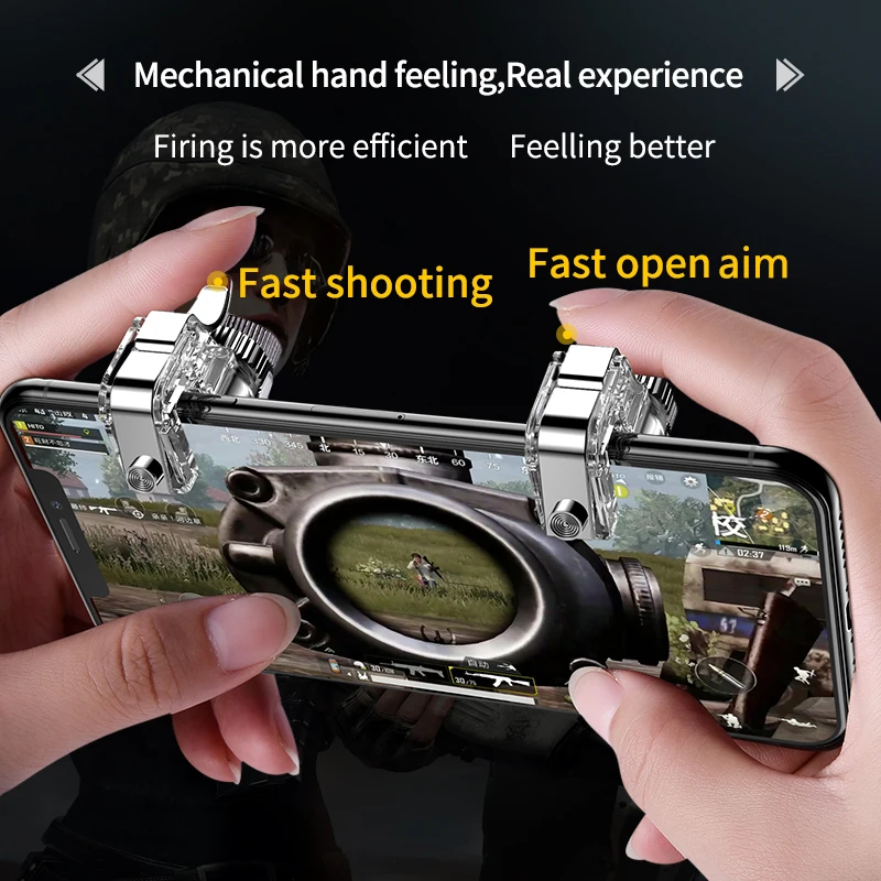 Beste Hanxi Mobiele Telefoon Game Trigger Fire Knop Doel Sleutel Joysticks Gamepad Telefoon L1R1 Controller Universele toetsenbord voor xiaomi huawei