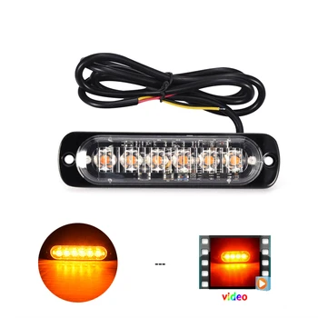 

1x High Quality Super Bright White & Yellow 6-LED Car Truck Van Side Strobe Light Warning Flasher Caution Emergency Construction