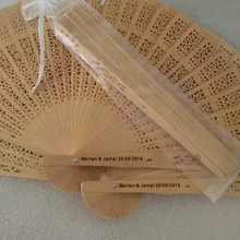 50 шт. пользовательских персонализированные имя и дата элегантный складывая руки деревянные вентилятор