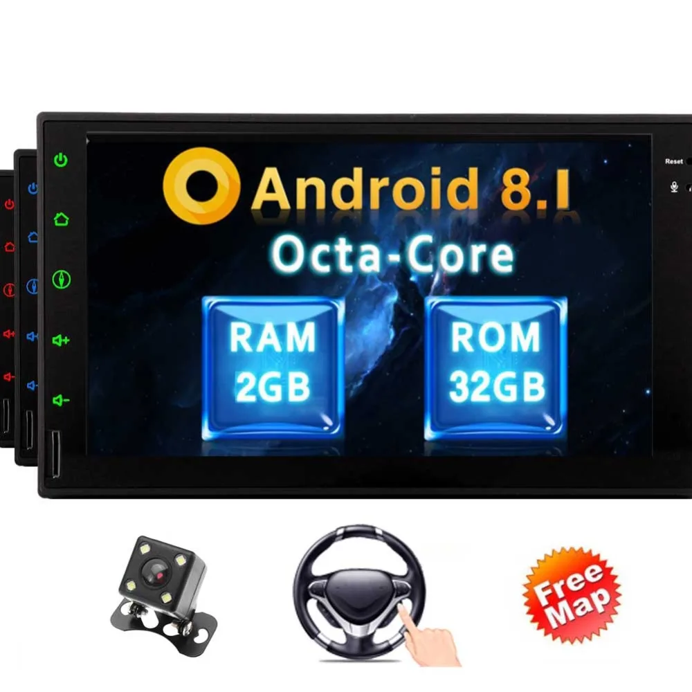 Bluetooth Wifi GPS Navigation Mirrorlink 7'' Android 8.1 Oreo All-touch Tablet Universal in Dash HD Screen Double 2 Din Navi |