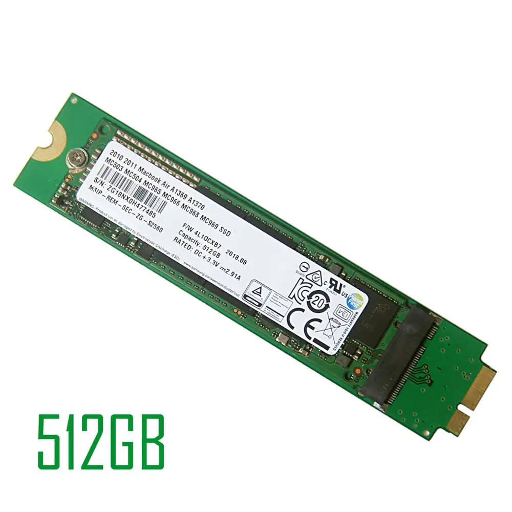 2010 2011 Apple Macbook Air A1369 A1370 SSD 512 Гб Твердотельный накопитель|Внутренние твердотельные