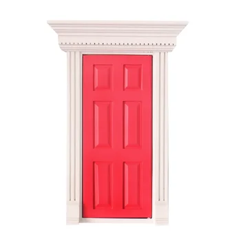 

1:12 Scale Wooden Fairy Front Door Dolls House Miniature Accessory Red