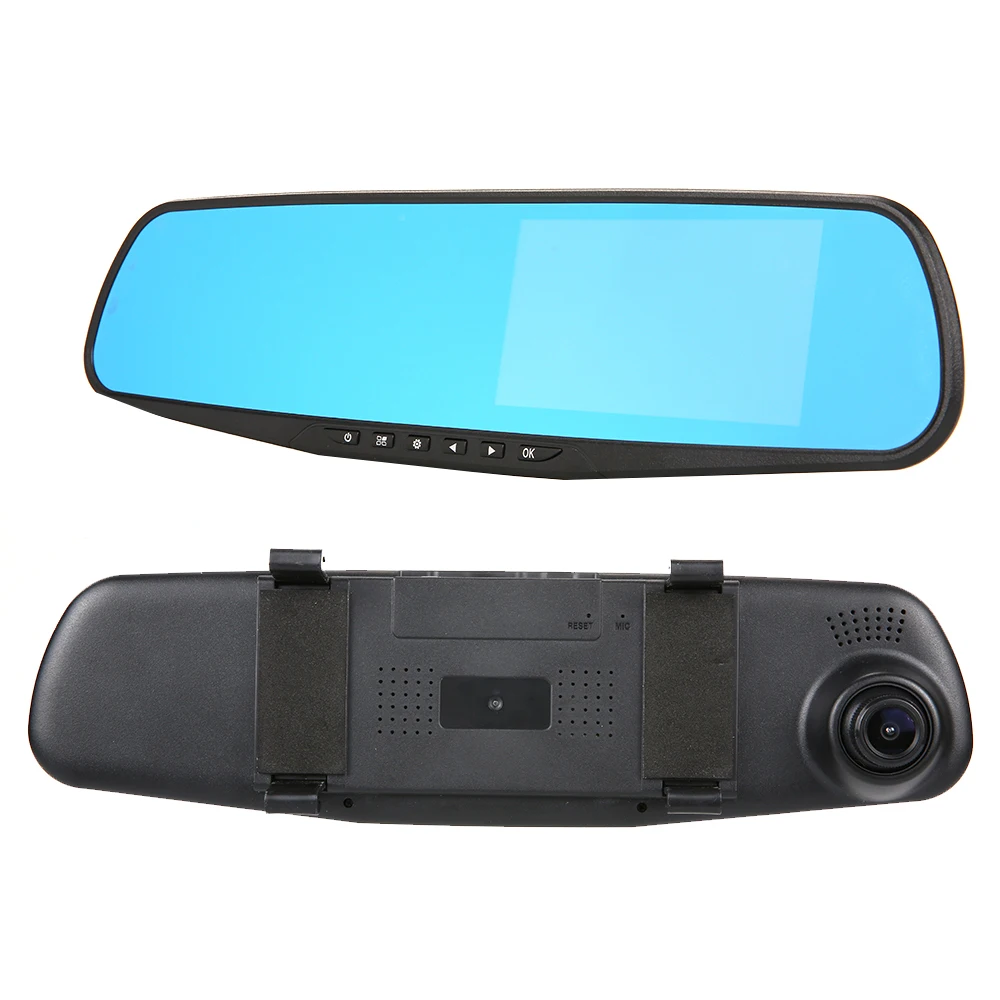 Регистраторы 140 градусов Зеркало заднего вида автомобиля Камера DVR 4.3 дюймов видеорегистратор Регистраторы с Ночное видение g-сенсор обнаружения движения