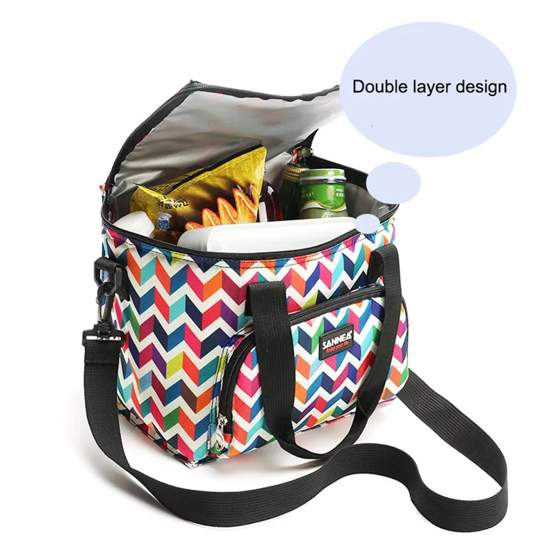 Lunch Tote Bag Portable Thermal Insulated Lunch Shoulder Food Bag Large Cooler Picnic Bags Box for Women Men Thermo
