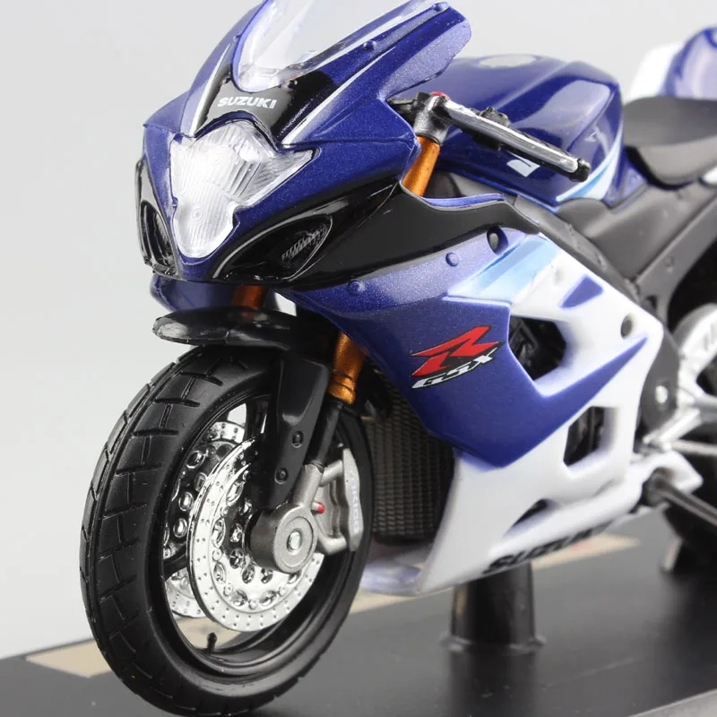 1:18 Масштаб Детская Металлическая литая модель мотоцикла Гонки SUZUKI GSX-R 1000 мото спортивные автомобили Бесплатные колеса игрушки коллекция для мальчиков