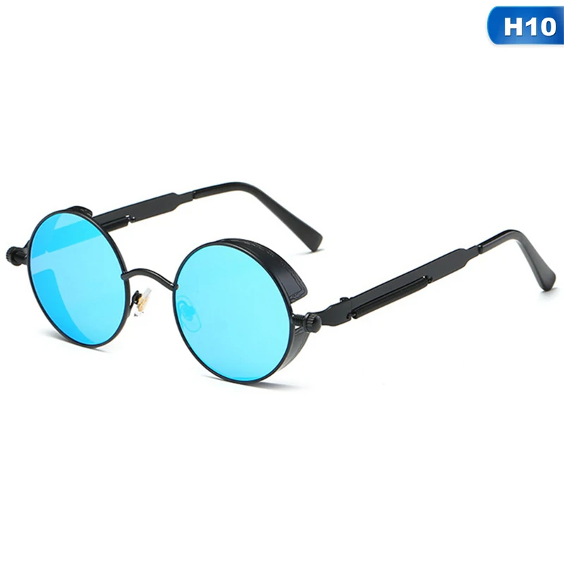 Мотоциклетные ретро солнцезащитные очки винтажные круглые мотоциклетные очки Авиатор ездовые очки - Цвет: H10