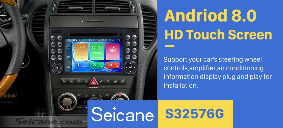 Perfect Seicane 7" 2 DIN 8 core bluetooth GPS Radio Android DVD Player for 2000-2011 Mercedes BENZ SLK Class SLK200 SLK280 SLK350 SLK55 0