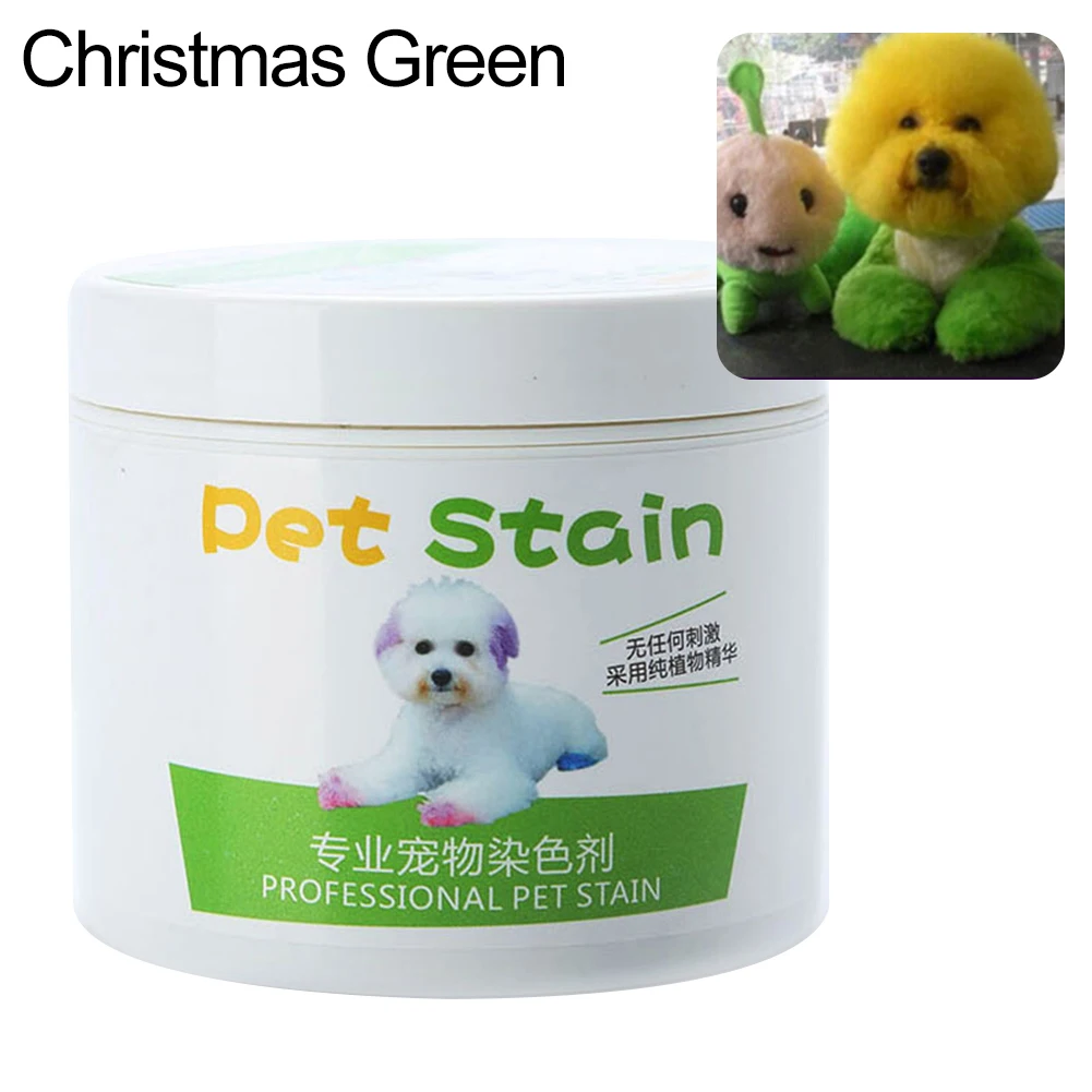 1Pc 100ml Professional Hair Dye Gel for Dogs Pet Stain Anti Allergic Cat Dog Hair Dye Cream Coloring Agent DIY dyeing wax - Цвет: Christmas Green