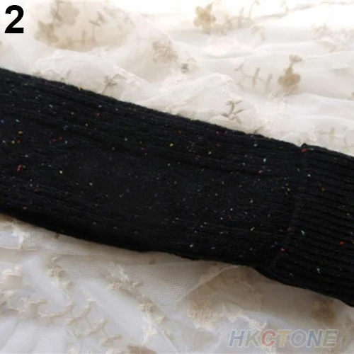 Hot Women's Fashion Turn Up Rib Dot Wool Blend Long Knee High Winter Warm Boot Socks 1PQS 22MQ