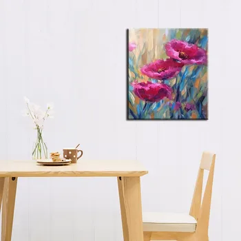 

Modern New Abstract Artwork Hand Painted Wall Decoration Works Abstract Red Flower Oil Painting On Canvas Home Decor