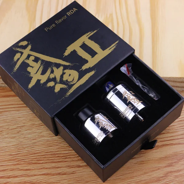 

100% Original Dovpo Bushido II RDA Pure Flavor RDA 25mm Flip-Top Cap Thread 510 Tank Atomizer Fit For Box Mod E-Ciggarate