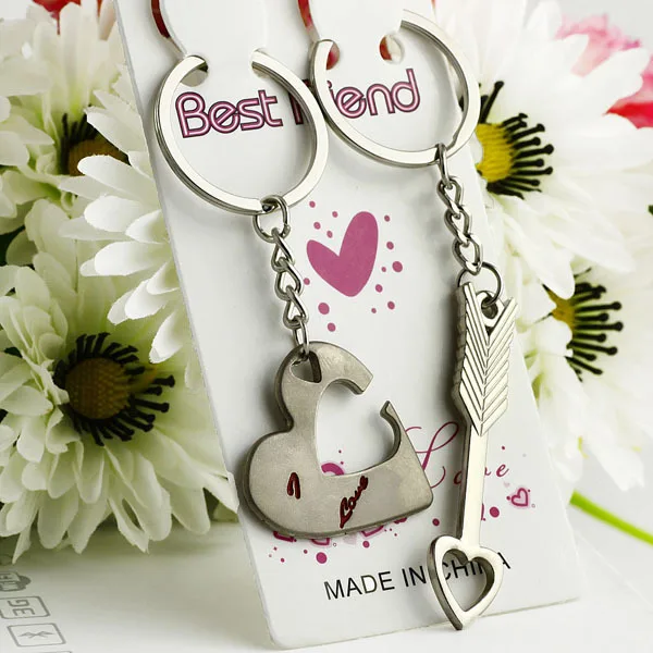 2pcs Cupid Arrow Couple Cheap key chains rings Lovers Pendant Key Ring KeyChains Alloy KeyChain Wholesale | Украшения и