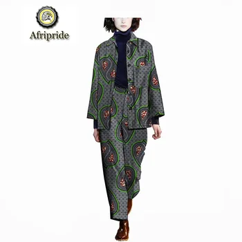 

2019 african suits for women AFRIPRIDE dashiki ankara print suits spring&autumn bazin riche pure cotton for women S1826016
