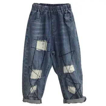 

Japanese-style children's denim harem pants 2019 Autumn new loose casual boy hoels jeans modis kids clothes trousers pants Y1679