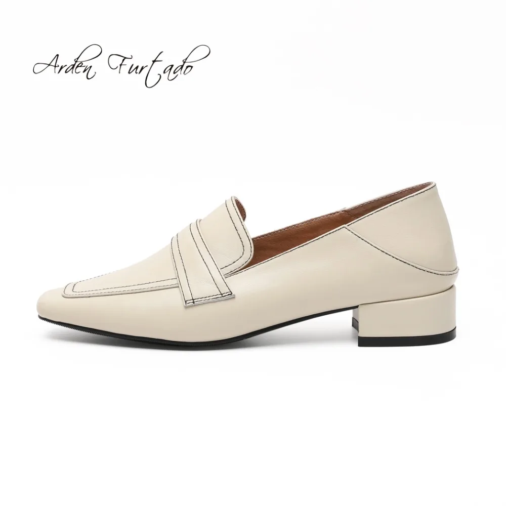 Taille Chaussures Beige Printemps 40 De Richelieu Automne Mocassins Dame Carré Femmes Glissement En Furtado 33 Véritable 2018 Mode Bout Sur Cuir Arden black xn1RqUfI