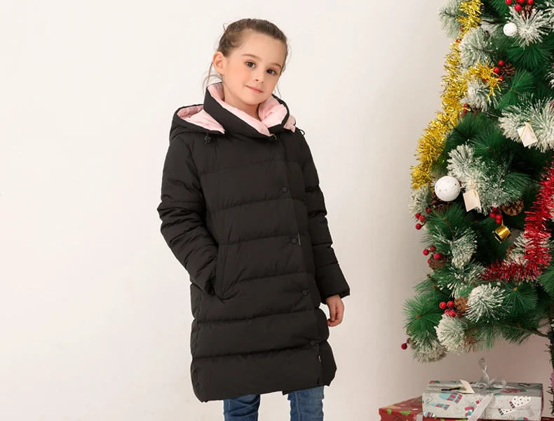 Зимняя куртка для девочек, детская длинная теплая зимняя куртка с капюшоном пальто для девочек парка для девочек-подростков пуховое пальто размер 8, 10, 12 лет