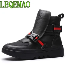 

Circle Winter Shoes Snow boots Women Genuine Leather Thick bottom Flat platform Boots Winter Warm plush Shoes High-quality