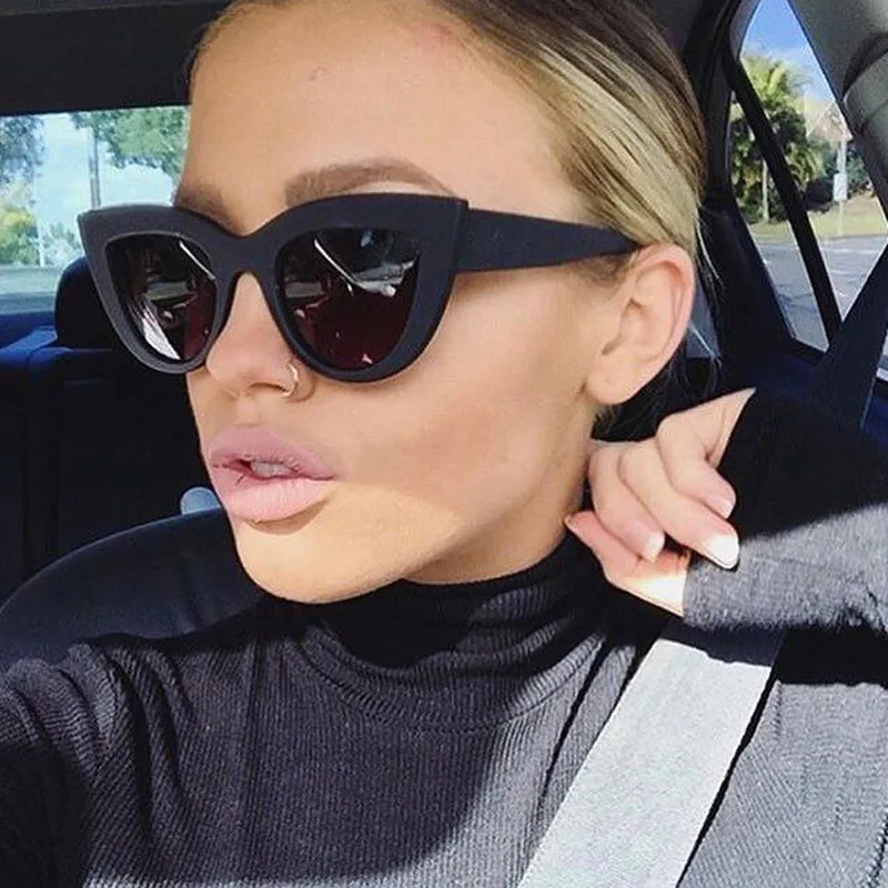 

2019 Cat Eye Sunglasses New Fashion High quality PC frame HD Resin lens UV400 Travel Outdoor Driver Goggles For Women Men