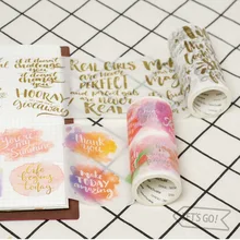 Fromthenon Gift Sentences Masking Tape Watercolor 9cm Wide Washi Tape Notebook Decorations Christmas Gifts Packing Tape Diy Tool