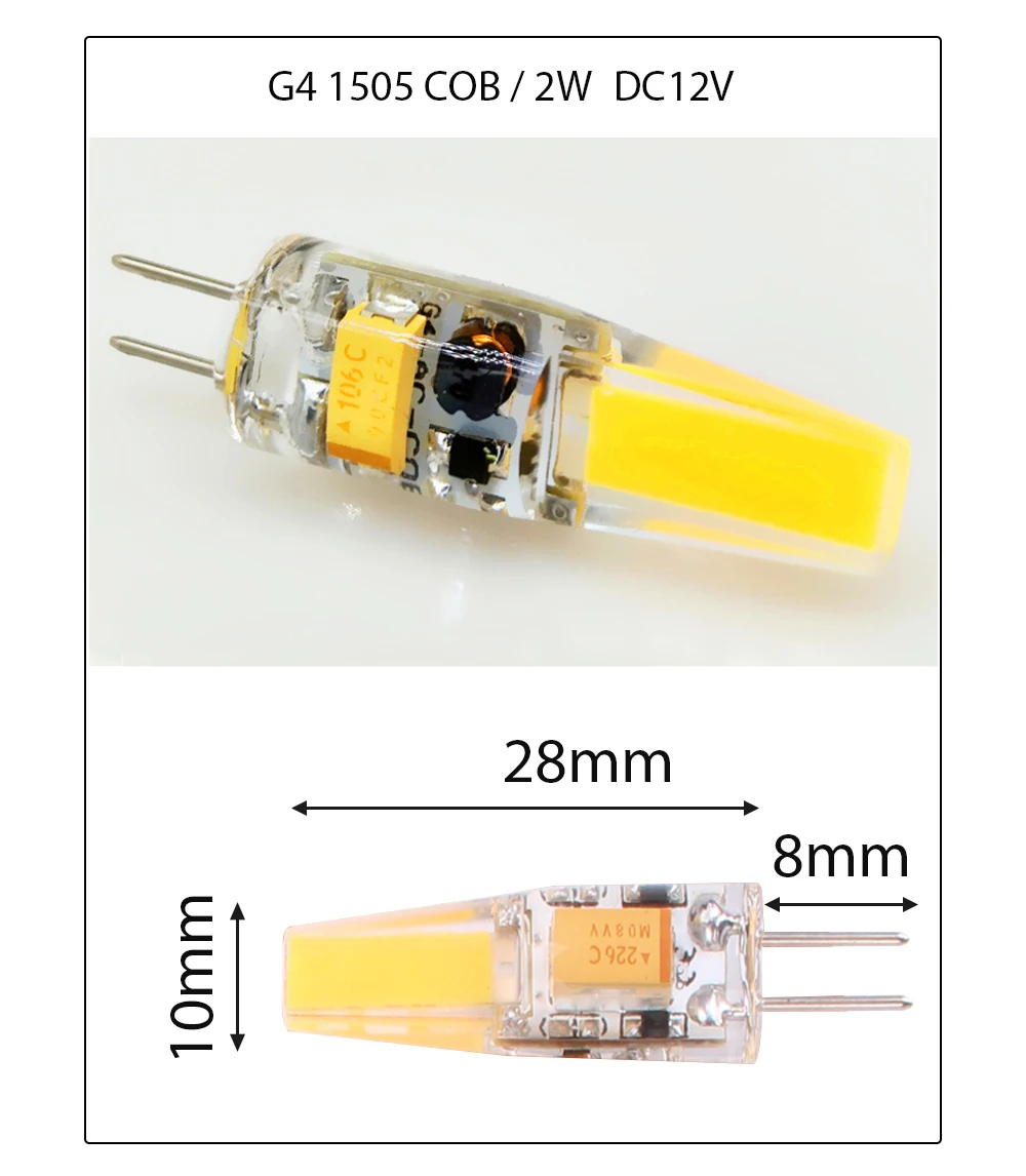 Новое поступление 220 в 3 Вт G4/G9/E14 COB светодиодный светильник 12В AC/DC 2 Вт 2835SMD лампа для хрустальной люстры