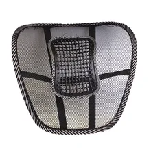 BUH9 Black Mesh Cloth Car Seat Cushion Lumbar Waist Back Support Lumbar Pillow E#A