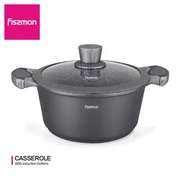 

FISSMAN 4.3L Greblon C3 Granite Non-stick Coating Casserole with Lid Aluminium Induction Cooker Stock Pot