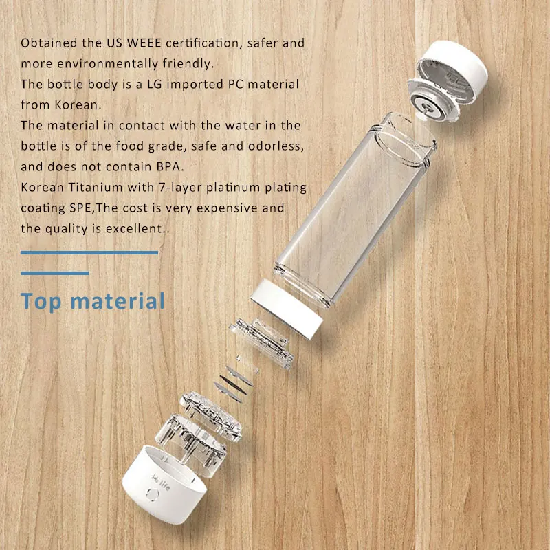 Comprar La 3 generación Max 3700ppb SPE PEM alta concentración de hidrógeno botella de agua de hidrógeno y mínimo generador de agua de hidrógeno