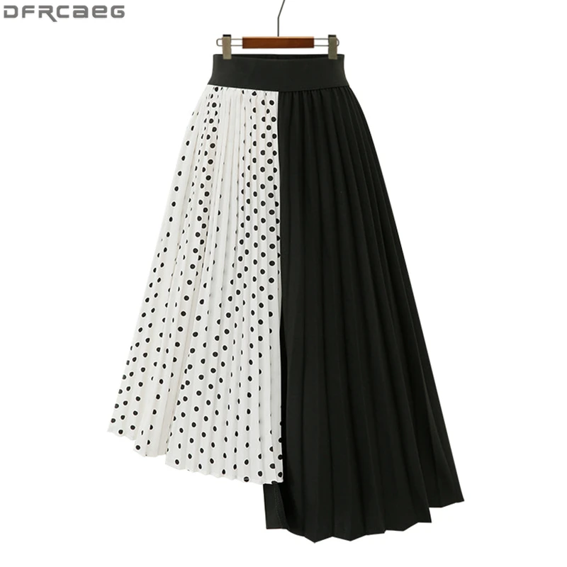 black and white polka dot skirt plus size