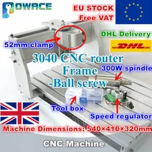 [ЕС сток/Бесплатный НДС] 3040 Настольный фрезерный станок с ЧПУ 52 мм механический комплект шариковый винт с регулятором скорости и шпиндель 300 Вт