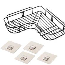 Bathroom tripod rack restroom bottle racks box holder seasoning cans shelf free punch corner rack wall suction kitchen storage