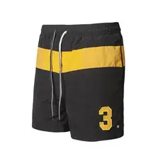 Высокое качество Летние повседневные мужские быстросохнущие пляжные лоскутный с вышивкой подходящие модные однотонные джоггеры свободные шорты