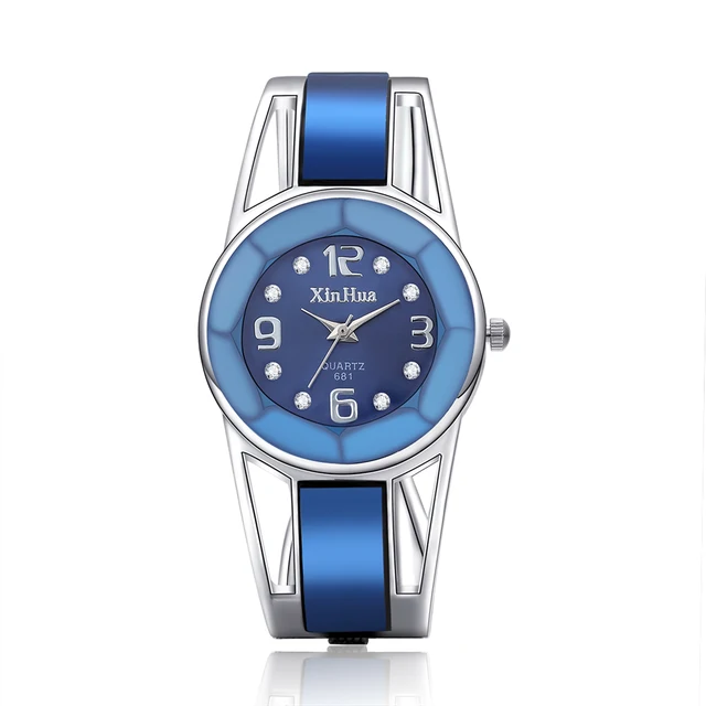 релој мујер 2022 Хот Селл Ксинхуа наруквица сат за жене Луксузни бренд од нерђајућег челика бројчаник кварцни ручни сатови женски сат 3