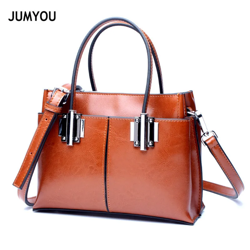 

Handbags For Women Split Leather Fashion Soft Brown Rivets Solid Crossbody Bags For Female Messenger Bags For Ladies Sac A Main