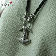 1 шт. lanseis viking кулон с вороном скандинавских языческих мужчин ожерелье Ворон Mjolnir молоток