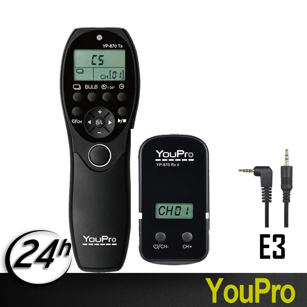 

YouPro YP-870 II E3 Wireless Shutter Timer Remote for Canon 80D 760D 750D 700D 400D 650D 300D 1300D G15 G16 G1X DSLR Camera