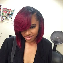 Гладкие кружевные парики с челкой, парики из человеческих волос для женщин, бразильские прямые парики из человеческих волос, парик Омбре